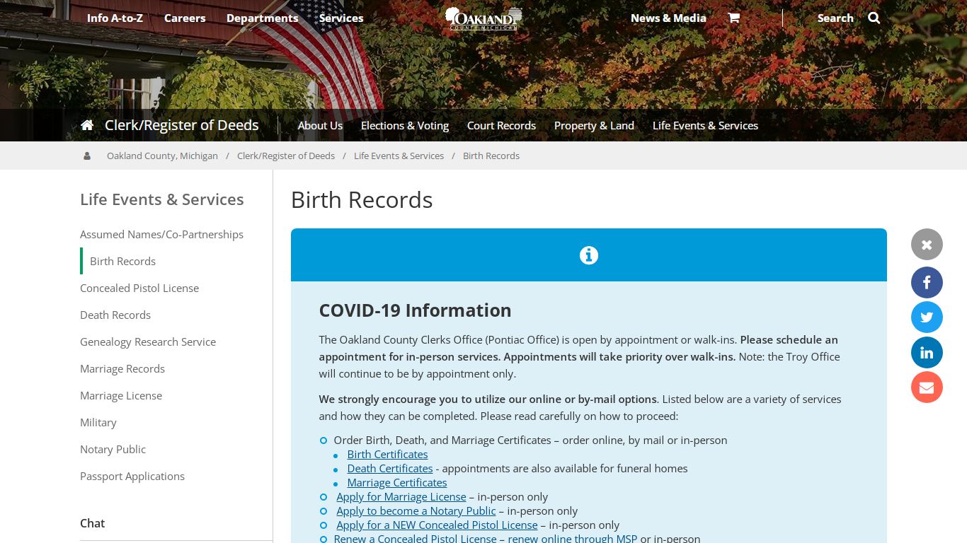 Birth Records | Life Events & Services - Oakgov